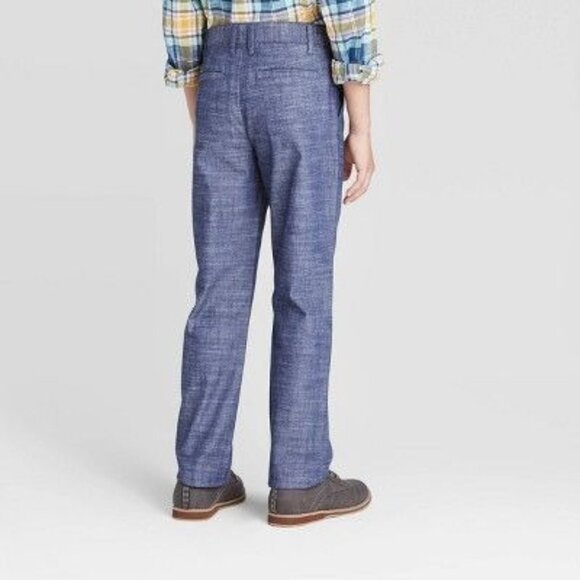Boys Chambray Suiting Pants Size 10 By Cat & Jack - Blue - Picture 4 of 8